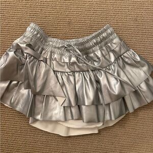 Day + Moon Silver Ruffled Women's Skirt